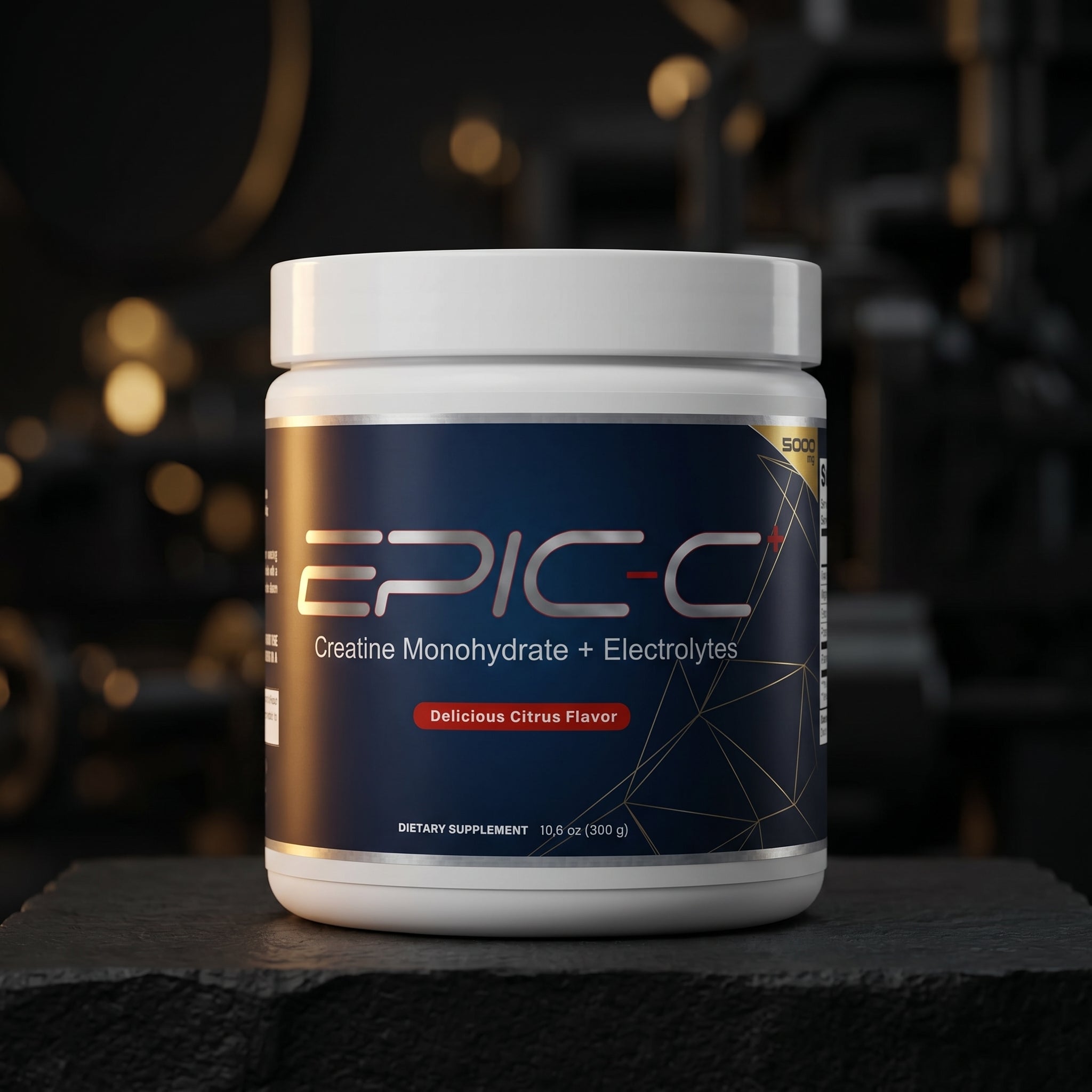 EPIC-C+ container front view — 300g, 30 servings