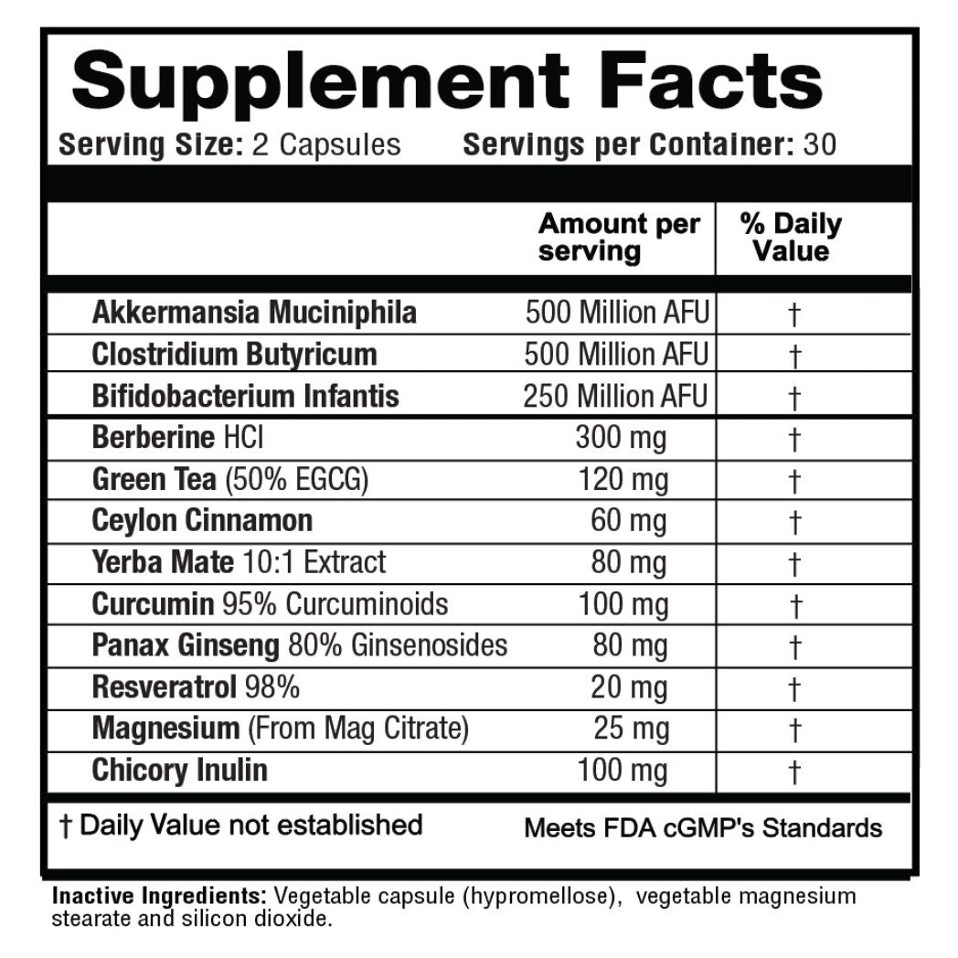 EPIC-G7 Supplement Facts Panel